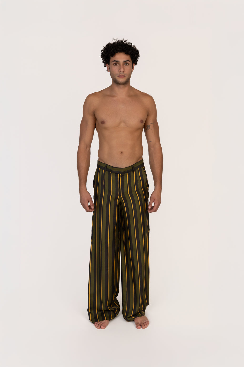C009 WIDE-LEG SILK TROUSERS